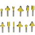 Router Bit Set 12pc Aluminium/glass Case 1/4 Shank